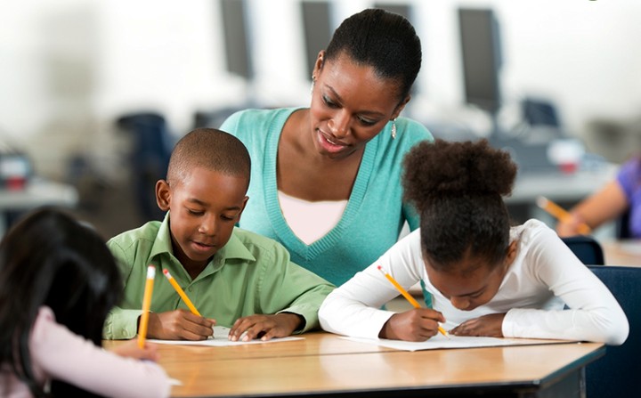 A tutor teaching a student